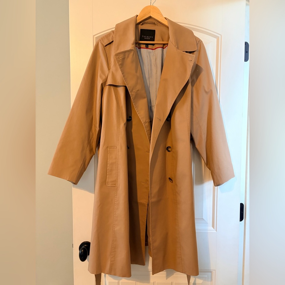Talbots Classic Camel Tan Trench Coat 2XP